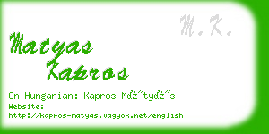 matyas kapros business card